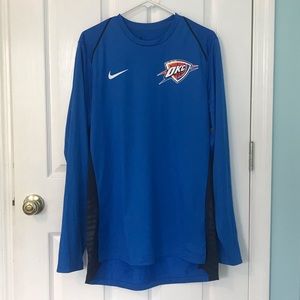 blue long sleeve Oklahoma city thunder shirt